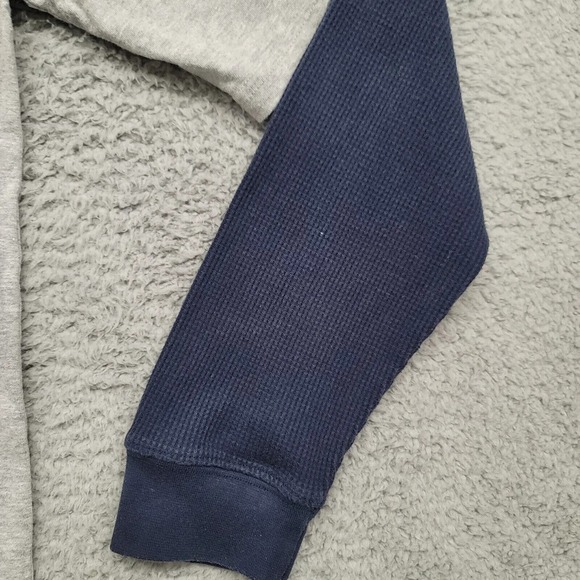 Dallas Cowboys Shirt Mens Large Gray‎ Blue thermal Sleeves NFL NFC East Spellout - Picture 4 of 10